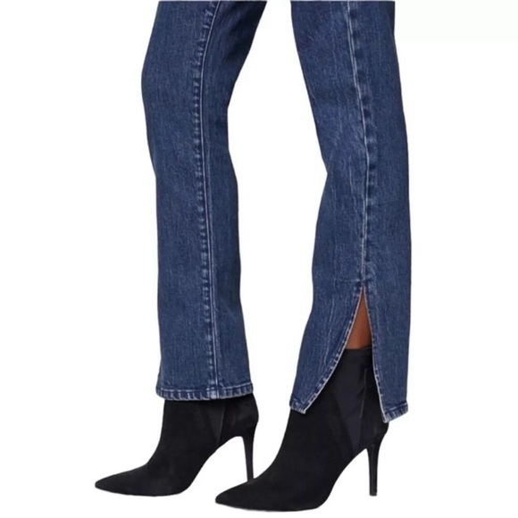 BLANKNYC cooper Long slim straight jeans 30 blue denim NWT Split High Waist - Picture 3 of 8